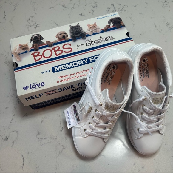 New BOBS D’vine Instant Delight Memory Foam White Sneakers - Size 9.5 - Picture 7 of 9